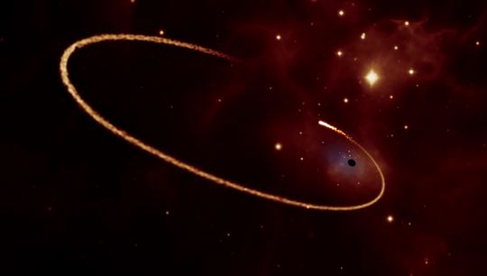 Supermassive black hole rips star apart (simulation)