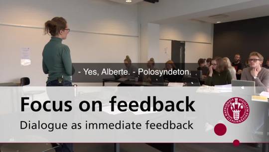 Focus on feedback - Dialogue as immediate feedback